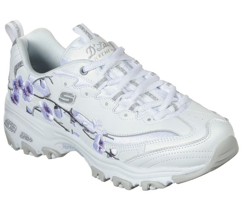 Skechers D'lites - Soft Blossom - Womens Sneakers White/Lavender [AU-YJ4168]